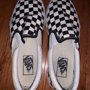 Vans checkered slip ons